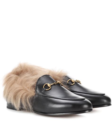 gucci loafer with fur